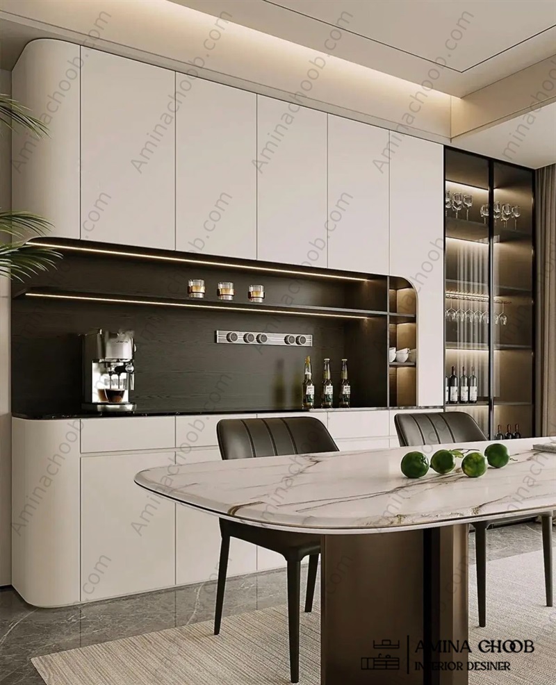 کابینت هایگلاس سفید مشکلی