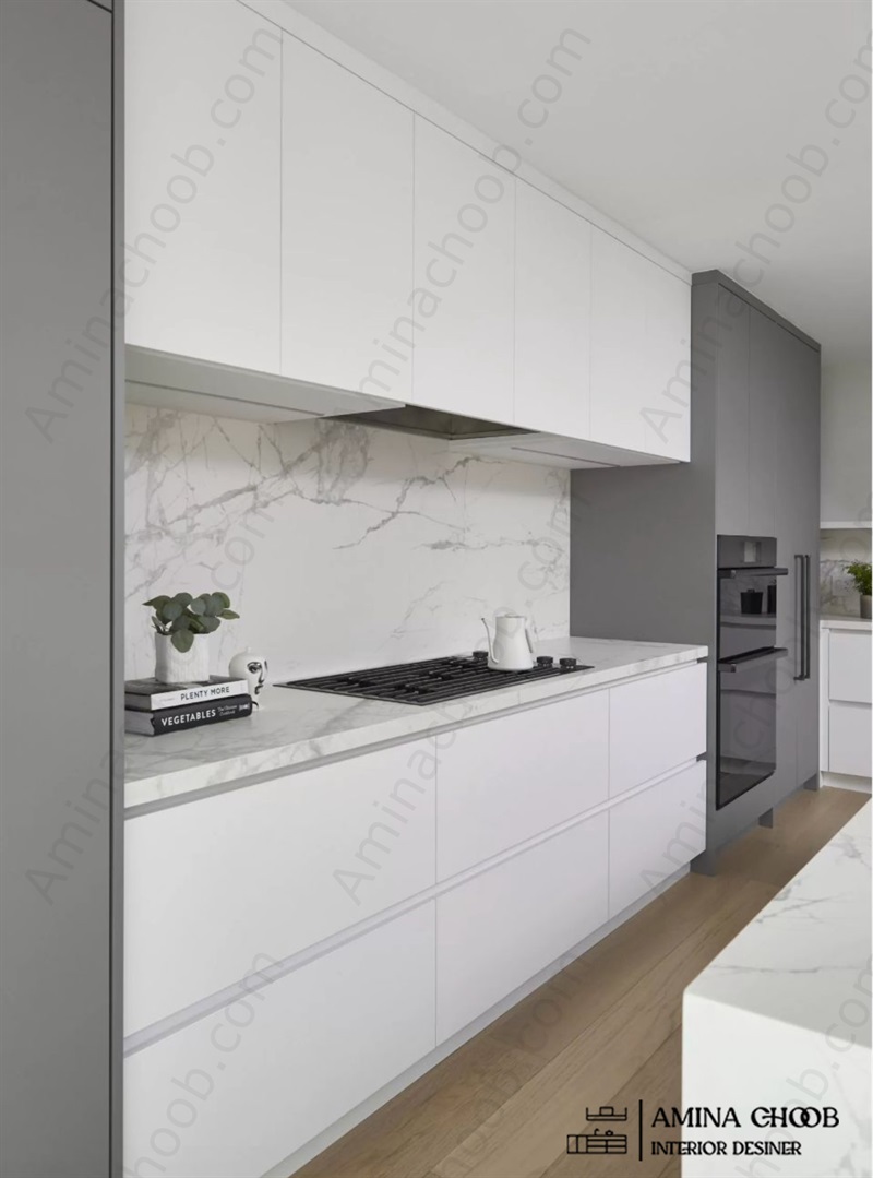 نمای زیبای تاج کابینت هایگلاس