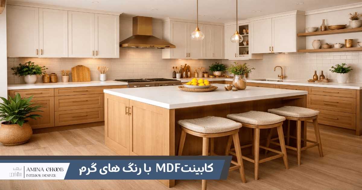 کابینتMDF  با رنگ های گرم